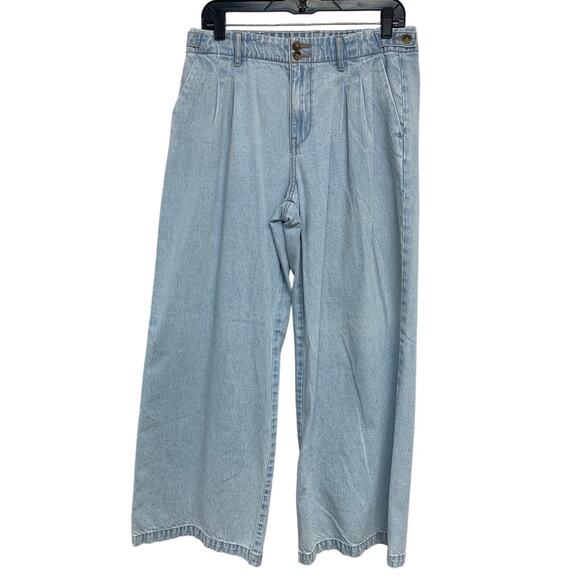 New American Eagle Womens Size 6 Strigid Wide Leg Trouser Denim Blue Jeans - Picture 1 of 7